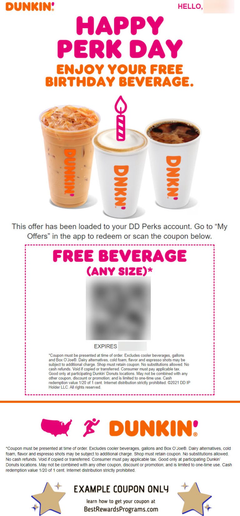 Dunkin Free Birthday Gift 2021