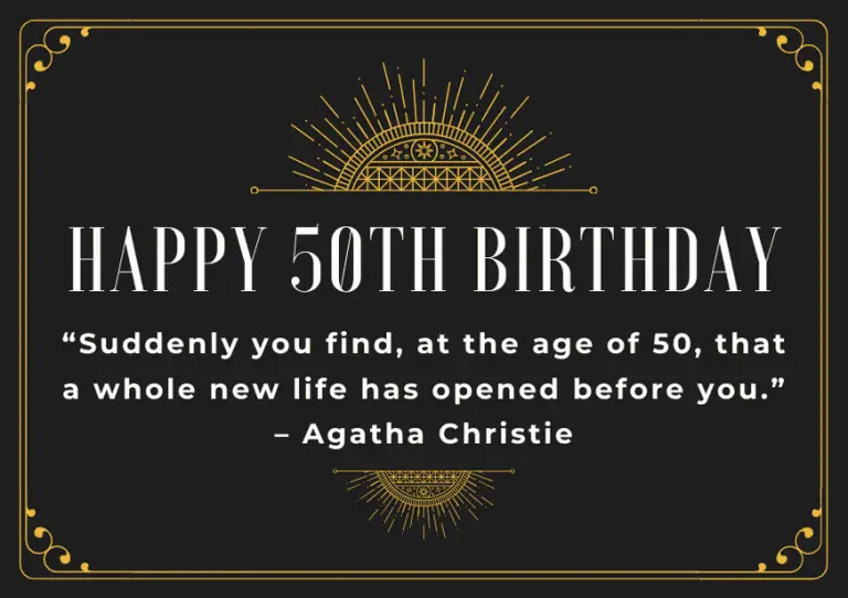 happy 50th birthday quote agatha christie