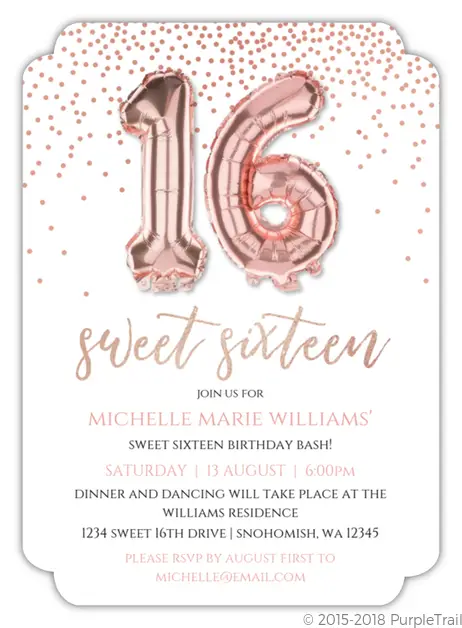 brown and pink roses sweet sixteen invitation 2353 1 large elegant