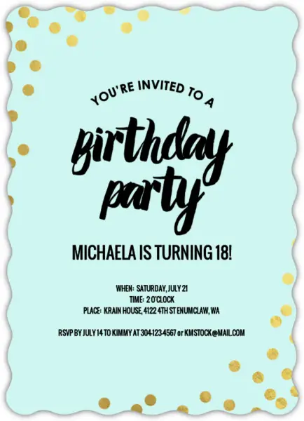 golden foil confetti tween birthday party invitation 23309 1 large wavy